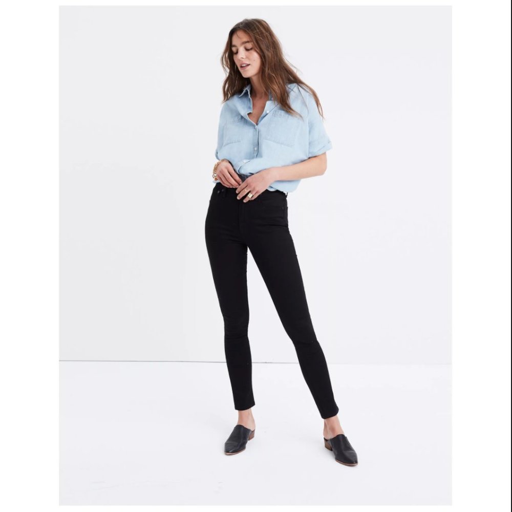 Madewell 10" High Rise Skinny Jeans (Black)